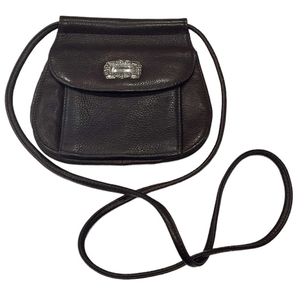 Vintage Brown Fossil Crossbody Silver Concho Hardware